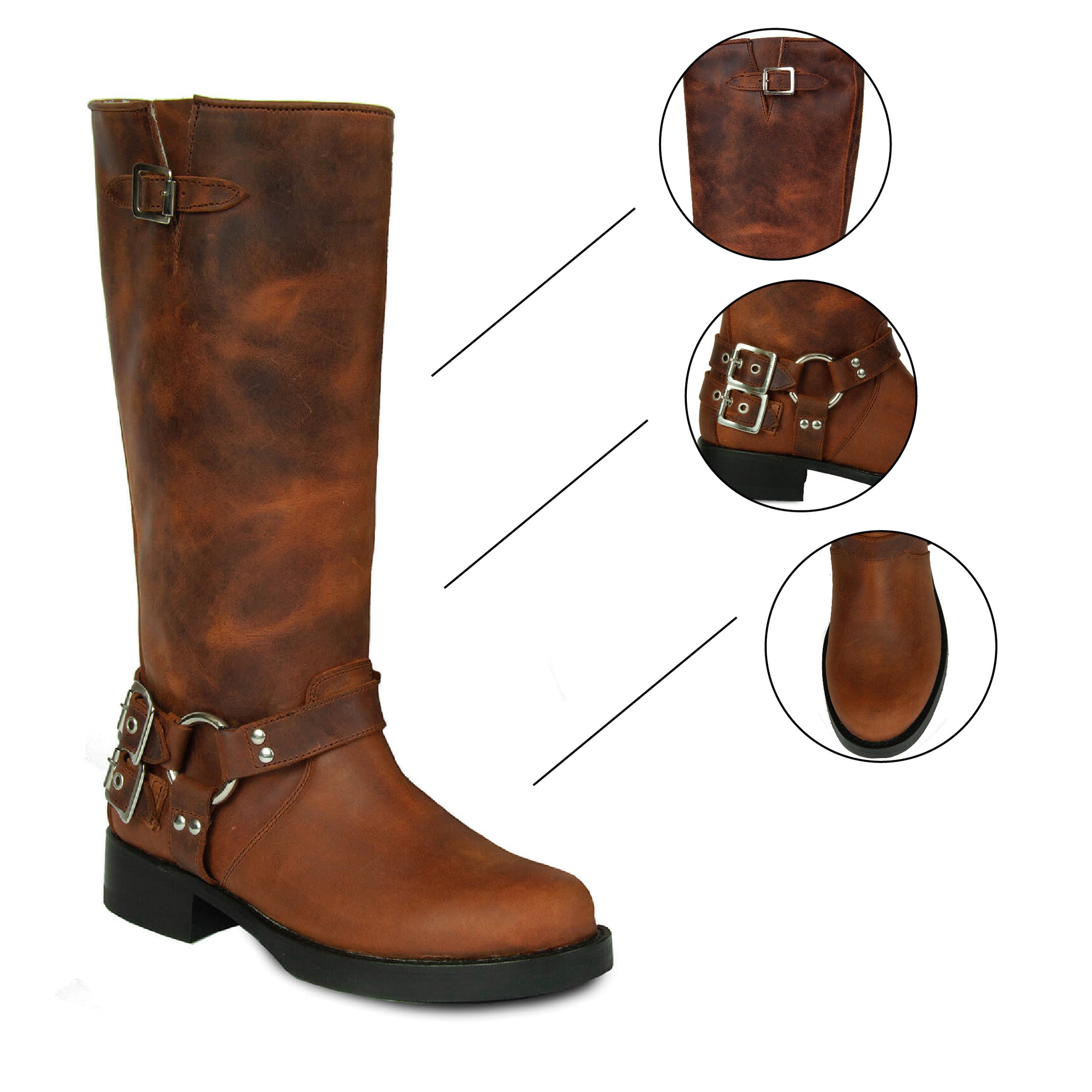 urban outfitters biker boots TALL BIKER DISTRESSED BROWN – URBNKICKS