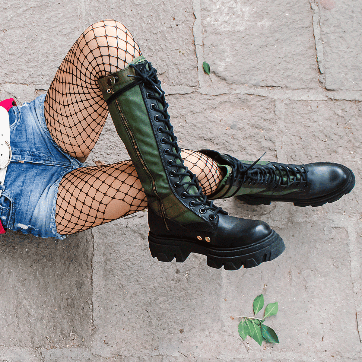 Tall green boots sales